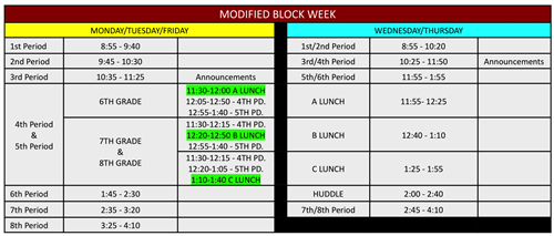 Schedule
